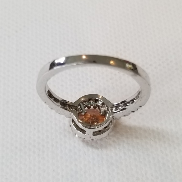 Champagne/Clear Stone Silver Ring - Picture 3 of 5